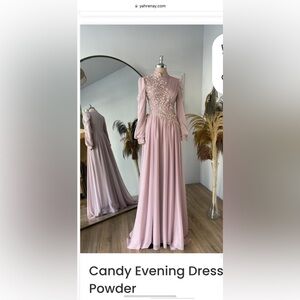 YAHRENAY Candy Powder Pink Long Sleeve Gown